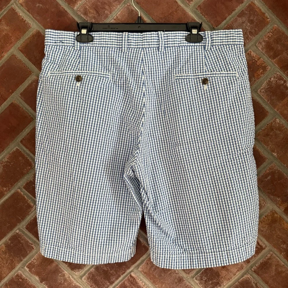 Brooks Brothers Bermuda Shorts Genuine Seersucker Mens Size‎ 38 x 10 Blue White